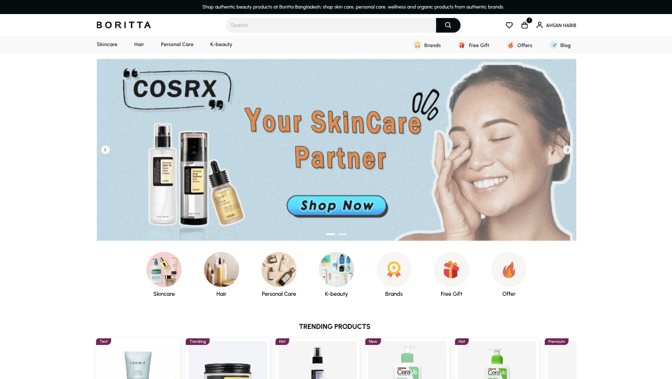 Boritta Ecommerce Website Developed By Bcomemrcee