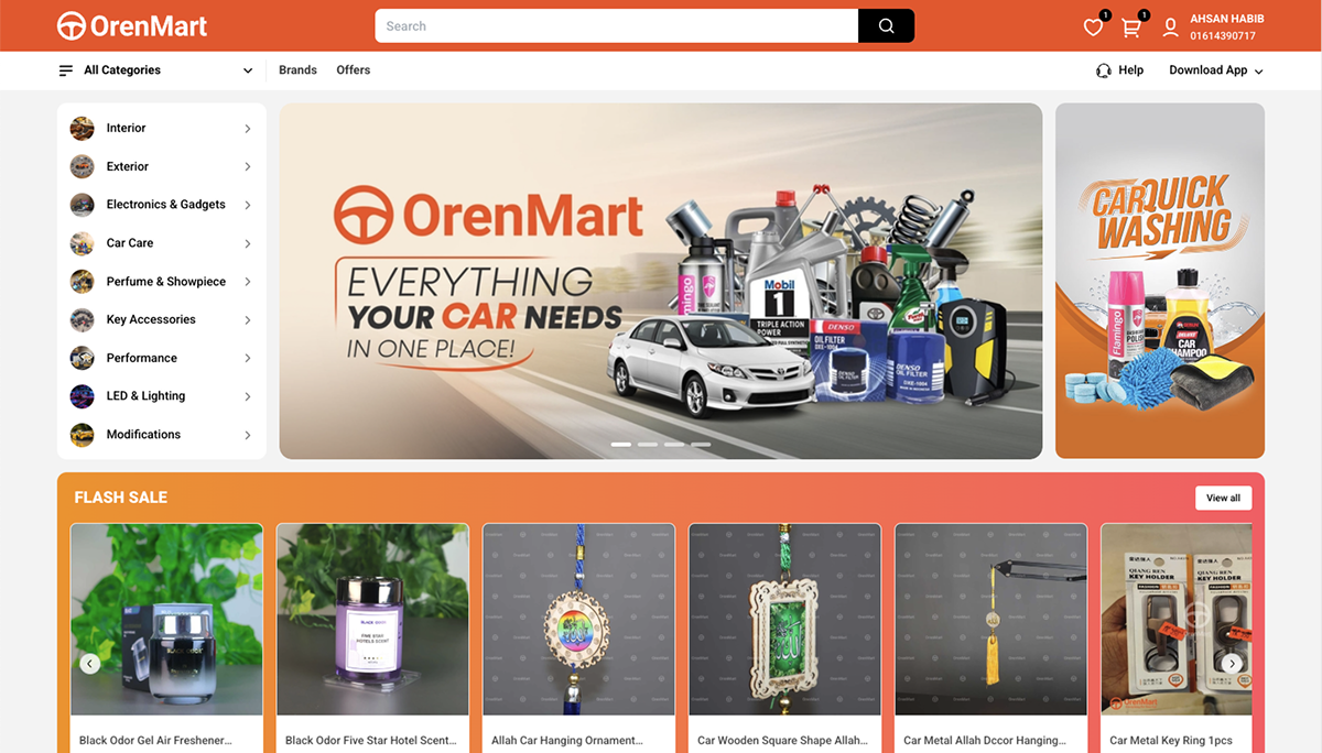 Orenmart Ecommerce Website Developed By Bcomemrcee